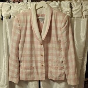 Jacqueline FerrarWomen's Pink Plaid Jacket 14 💜💜💜💜